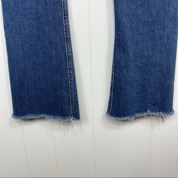 Rag & Bone Flare High Rise Jeans Raw Hem Medium Wash Jeans - Picture 6 of 12